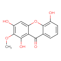 Chemical structure of 1,3,5-trihydroxy-2-methoxy-9H-xanthen-9-one - CSSB00102573579