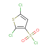 Chemical structure of 2,5-dichlorothiophene-3-sulfonyl chloride - CSSB00000217588