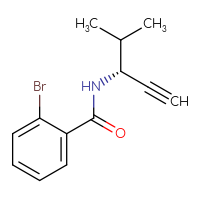 Chemical structure of 2-bromo-N-[(3R)-4-methylpent-1-yn-3-yl]benzamide - CSSB02146277931