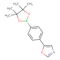 Chemical structure of 5-[4-(4,4,5,5-tetramethyl-1,3,2-dioxaborolan-2-yl)phenyl]-1,3-oxazole - CSSB00010082521