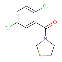 Chemical structure of 3-(2,5-dichlorobenzoyl)-1,3-thiazolidine - CSSB01004753168