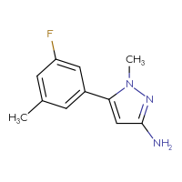 Chemical structure of 5-(3-fluoro-5-methylphenyl)-1-methyl-1H-pyrazol-3-amine - CSSB00121111811