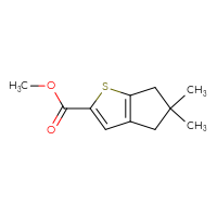 Chemical structure of methyl 5,5-dimethyl-4H,5H,6H-cyclopenta[b]thiophene-2-carboxylate - CSSB01392470510
