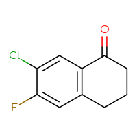 Chemical structure of 7-chloro-6-fluoro-1,2,3,4-tetrahydronaphthalen-1-one - CSSB00009851934