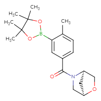 Chemical structure of (1R,4R)-5-[4-methyl-3-(4,4,5,5-tetramethyl-1,3,2-dioxaborolan-2-yl)benzoyl]-2-oxa-5-azabicyclo[2.2.1]heptane - CSSB14962040596