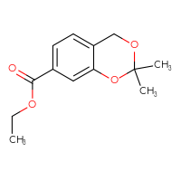 Chemical structure of ethyl 2,2-dimethyl-2,4-dihydro-1,3-benzodioxine-7-carboxylate - CSSB03567084213