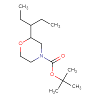 Chemical structure of tert-butyl 2-(pentan-3-yl)morpholine-4-carboxylate - CSSB06389494830
