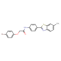 Chemical structure of 2-(4-bromophenoxy)-N-[4-(6-methyl-1,3-benzothiazol-2-yl)phenyl]acetamide - CSSB00132650177