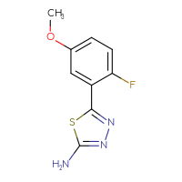Chemical structure of 5-(2-fluoro-5-methoxyphenyl)-1,3,4-thiadiazol-2-amine - CSSB00010723524