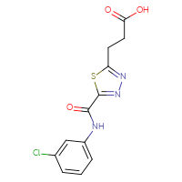 Chemical structure of 3-{5-[(3-chlorophenyl)carbamoyl]-1,3,4-thiadiazol-2-yl}propanoic acid - CSSB00020596344