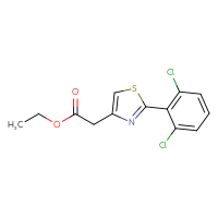 Chemical structure of ethyl 2-[2-(2,6-dichlorophenyl)-1,3-thiazol-4-yl]acetate - CSSB00000518784