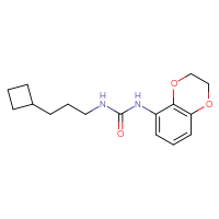 Chemical structure of 3-(3-cyclobutylpropyl)-1-(2,3-dihydro-1,4-benzodioxin-5-yl)urea - CSSB00084077218