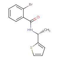 Chemical structure of 2-bromo-N-[(1R)-1-(thiophen-2-yl)ethyl]benzamide - CSSB01999628051