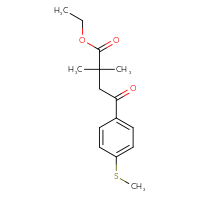 Chemical structure of ethyl 2,2-dimethyl-4-[4-(methylsulfanyl)phenyl]-4-oxobutanoate - CSSB00020572282