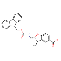 Chemical structure of (2R,3S)-2-[({[(9H-fluoren-9-yl)methoxy]carbonyl}amino)methyl]-3-methyl-2,3-dihydro-1-benzofuran-5-carboxylic acid - CSSB02135294029