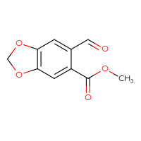 Chemical structure of methyl 6-formyl-2H-1,3-benzodioxole-5-carboxylate - CSSB00116218701