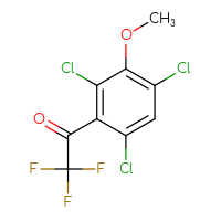 Chemical structure of 2,2,2-trifluoro-1-(2,4,6-trichloro-3-methoxyphenyl)ethan-1-one - CSSB21103686356