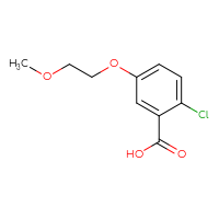 Chemical structure of 2-chloro-5-(2-methoxyethoxy)benzoic acid - CSSB00014060788