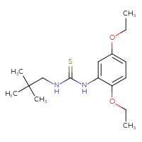 Chemical structure of 1-(2,5-diethoxyphenyl)-3-(2,2-dimethylpropyl)thiourea - CSSB02067418243