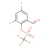 Chemical structure of 2,4-difluoro-6-formylphenyl trifluoromethanesulfonate - CSSB20976899729
