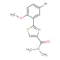 Chemical structure of 2-(5-bromo-2-methoxyphenyl)-N,N-dimethyl-1,3-thiazole-4-carboxamide - CSSB02021822831