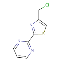 Chemical structure of 2-[4-(chloromethyl)-1,3-thiazol-2-yl]pyrimidine - CSSB00000741682