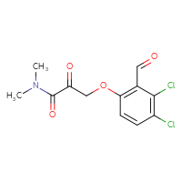 Chemical structure of 3-(3,4-dichloro-2-formylphenoxy)-N,N-dimethyl-2-oxopropanamide - CSSB21331795432