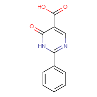 Chemical structure of 6-oxo-2-phenyl-1,6-dihydropyrimidine-5-carboxylic acid - CSSB00011589393