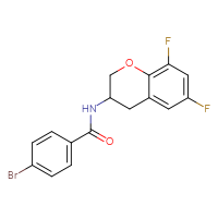 Chemical structure of 4-bromo-N-(6,8-difluoro-3,4-dihydro-2H-1-benzopyran-3-yl)benzamide - CSSB02122931428