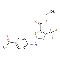 Chemical structure of ethyl 2-[(4-acetylphenyl)amino]-4-(trifluoromethyl)-1,3-thiazole-5-carboxylate - CSSB00015198656