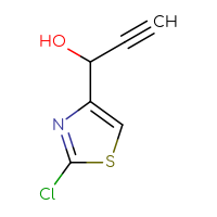 Chemical structure of 1-(2-chloro-1,3-thiazol-4-yl)prop-2-yn-1-ol - CSSB00011058822