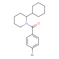 Chemical structure of 1-(4-bromobenzoyl)-2-cyclohexylpiperidine - CSSB11693933627