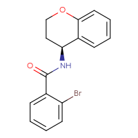 Chemical structure of 2-bromo-N-[(4S)-3,4-dihydro-2H-1-benzopyran-4-yl]benzamide - CSSB02953610721