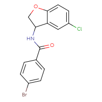 Chemical structure of 4-bromo-N-(5-chloro-2,3-dihydro-1-benzofuran-3-yl)benzamide - CSSB02043316582