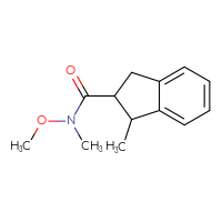 Chemical structure of N-methoxy-N,1-dimethyl-2,3-dihydro-1H-indene-2-carboxamide - CSSB01395047510