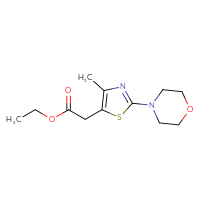 Chemical structure of ethyl 2-[4-methyl-2-(morpholin-4-yl)-1,3-thiazol-5-yl]acetate - CSSB00005265134