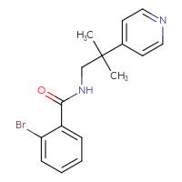 Chemical structure of 2-bromo-N-[2-methyl-2-(pyridin-4-yl)propyl]benzamide - CSSB00052245997