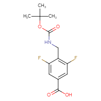 Chemical structure of 4-({[(tert-butoxy)carbonyl]amino}methyl)-3,5-difluorobenzoic acid - CSSB02127455789