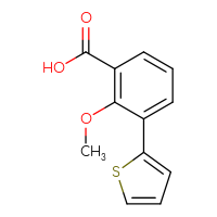 Chemical structure of 2-methoxy-3-(thiophen-2-yl)benzoic acid - CSSB00010140196