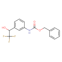 Chemical structure of benzyl N-[3-(2,2,2-trifluoro-1-hydroxyethyl)phenyl]carbamate - CSSB03496566949
