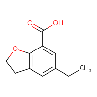 Chemical structure of 5-ethyl-2,3-dihydro-1-benzofuran-7-carboxylic acid - CSSB00009922358