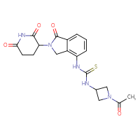 Chemical structure of 3-(1-acetylazetidin-3-yl)-1-[2-(2,6-dioxopiperidin-3-yl)-1-oxo-2,3-dihydro-1H-isoindol-4-yl]thiourea - CSSB21432509902