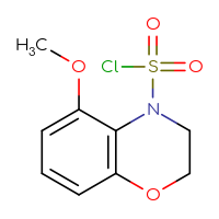 Chemical structure of 5-methoxy-3,4-dihydro-2H-1,4-benzoxazine-4-sulfonyl chloride - CSSB14999591317