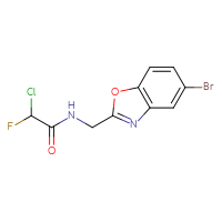 Chemical structure of N-[(5-bromo-1,3-benzoxazol-2-yl)methyl]-2-chloro-2-fluoroacetamide - CSSB21332121690