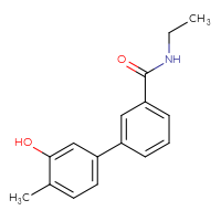 Chemical structure of N-ethyl-3'-hydroxy-4'-methyl-[1,1'-biphenyl]-3-carboxamide - CSSB00150704732
