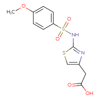 Chemical structure of 2-[2-(4-methoxybenzenesulfonamido)-1,3-thiazol-4-yl]acetic acid - CSSB00020592136