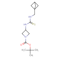 Chemical structure of tert-butyl 3-{[({bicyclo[1.1.1]pentan-1-yl}methyl)carbamothioyl]amino}azetidine-1-carboxylate - CSSB04112742392