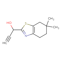Chemical structure of 1-(6,6-dimethyl-4,5,6,7-tetrahydro-1,3-benzothiazol-2-yl)prop-2-yn-1-ol - CSSB06731322348