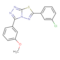 Chemical structure of 6-(3-chlorophenyl)-3-(3-methoxyphenyl)-[1,2,4]triazolo[3,4-b][1,3,4]thiadiazole - CSSB00121616697