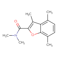 Chemical structure of N,N,3,4,7-pentamethyl-1-benzofuran-2-carboxamide - CSSB00103392011